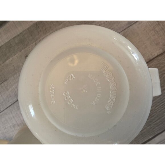 Tupperware Sugar Creamer With Lids 12 Oz 350ml Made In USA White & Beige - Picture 5 of 7